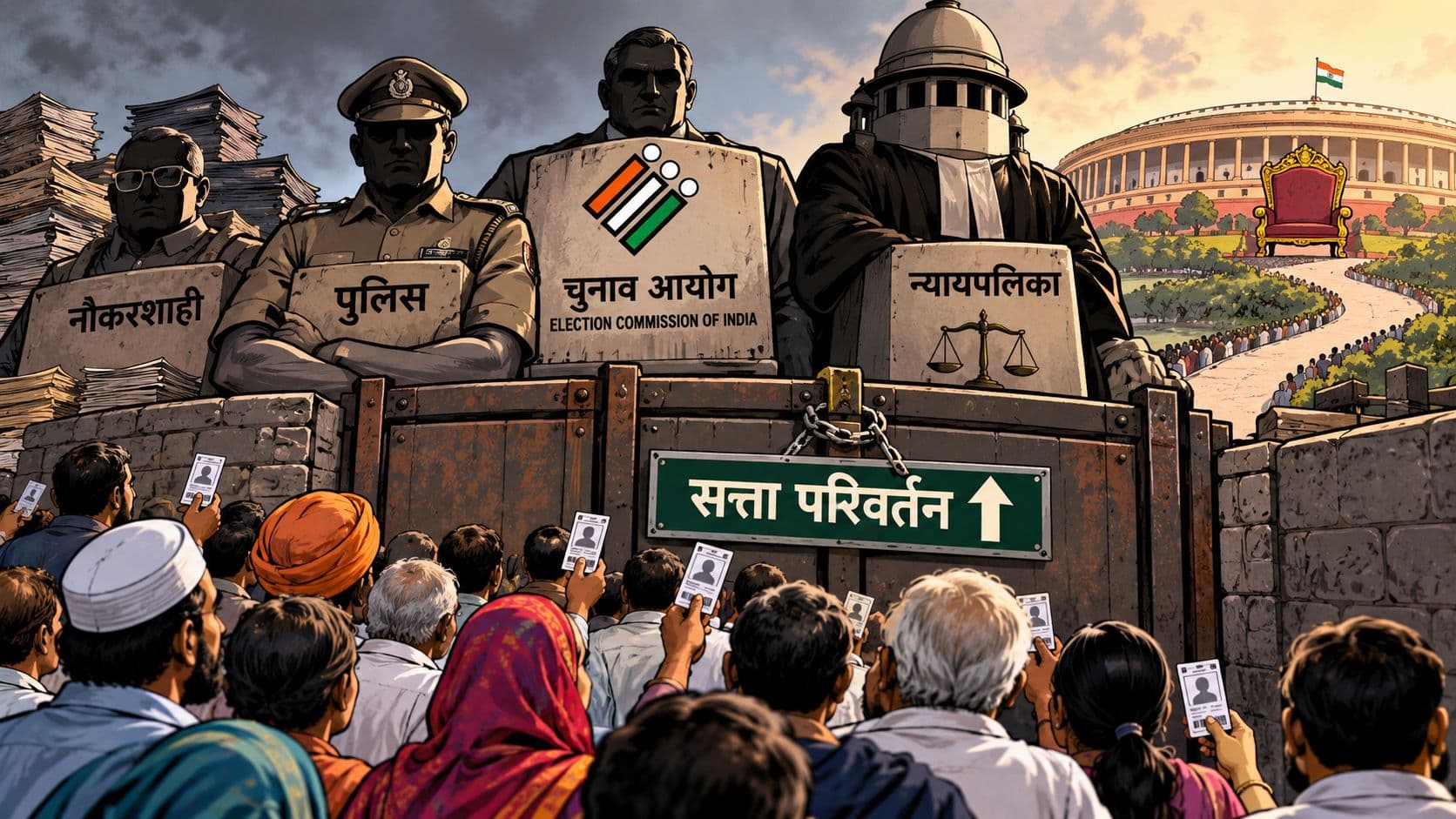 ECI, अदालत, नौकरशाही और पुलिस मिलकर सत्ता परिवर्तन रोक रहे हैं? लोकतंत्र के सामने बड़ा सवाल ECI, अदालत, नौकरशाही और पुलिस मिलकर सत्ता परिवर्तन रोक रहे हैं? लोकतंत्र के सामने बड़ा सवाल