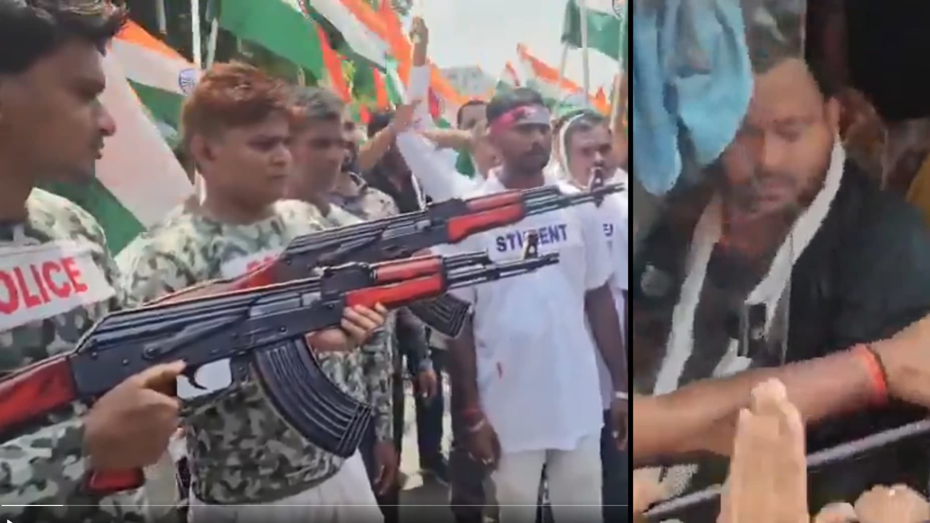 छात्रों पर कार्रवाई, AK-47 फायरिंग के ख़िलाफ़ RJD का प्रोटेस्ट, तेजस्वी यादव हिरासत से रिहा छात्रों पर कार्रवाई, AK-47 फायरिंग के ख़िलाफ़ RJD का प्रोटेस्ट, तेजस्वी यादव हिरासत से रिहा