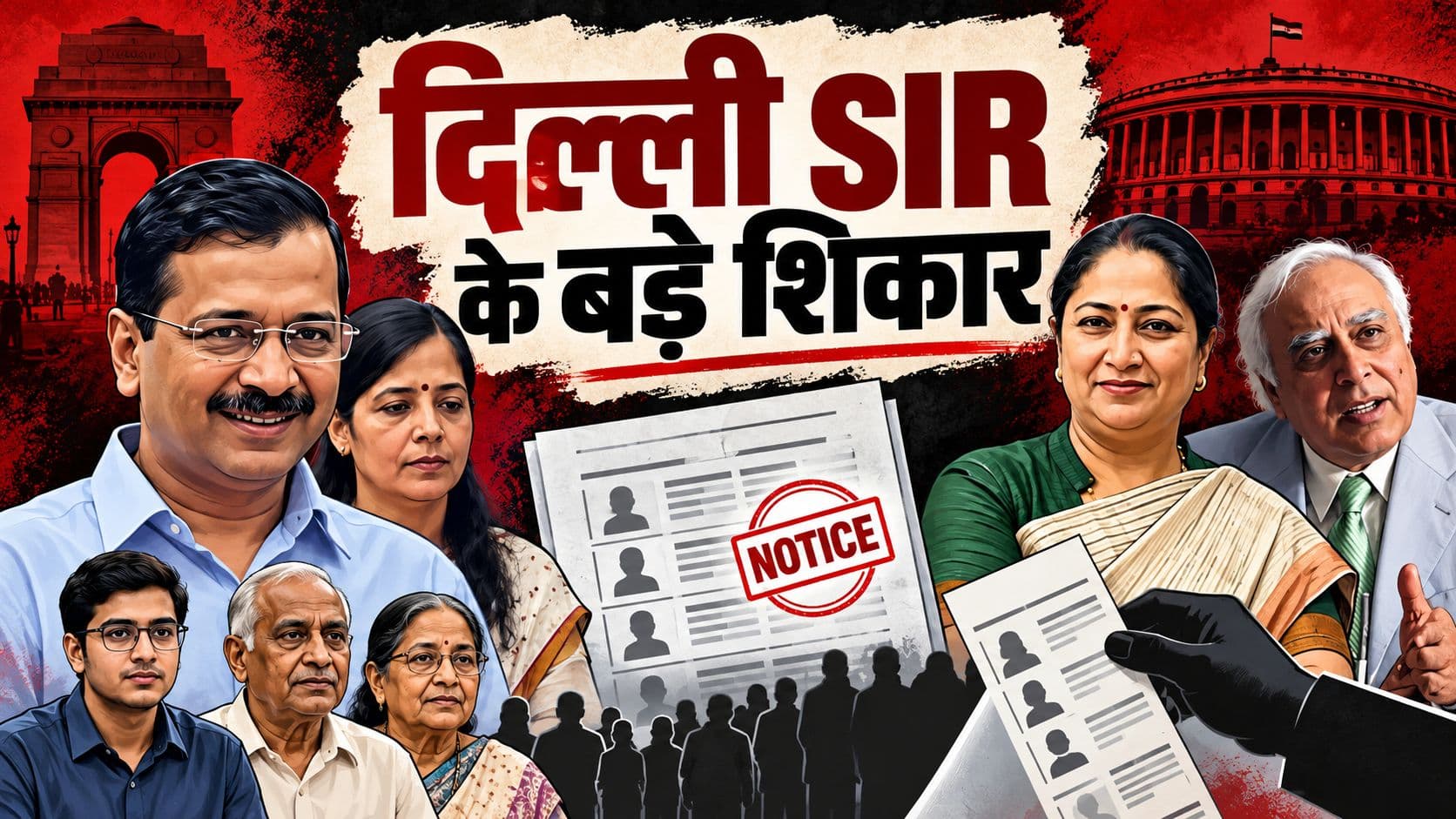 दिल्ली SIR: केजरीवाल परिवार को नोटिस, CM रेखा गुप्ता, कपिल सिब्बल भी सूची में दिल्ली SIR: केजरीवाल परिवार को नोटिस, CM रेखा गुप्ता, कपिल सिब्बल भी सूची में