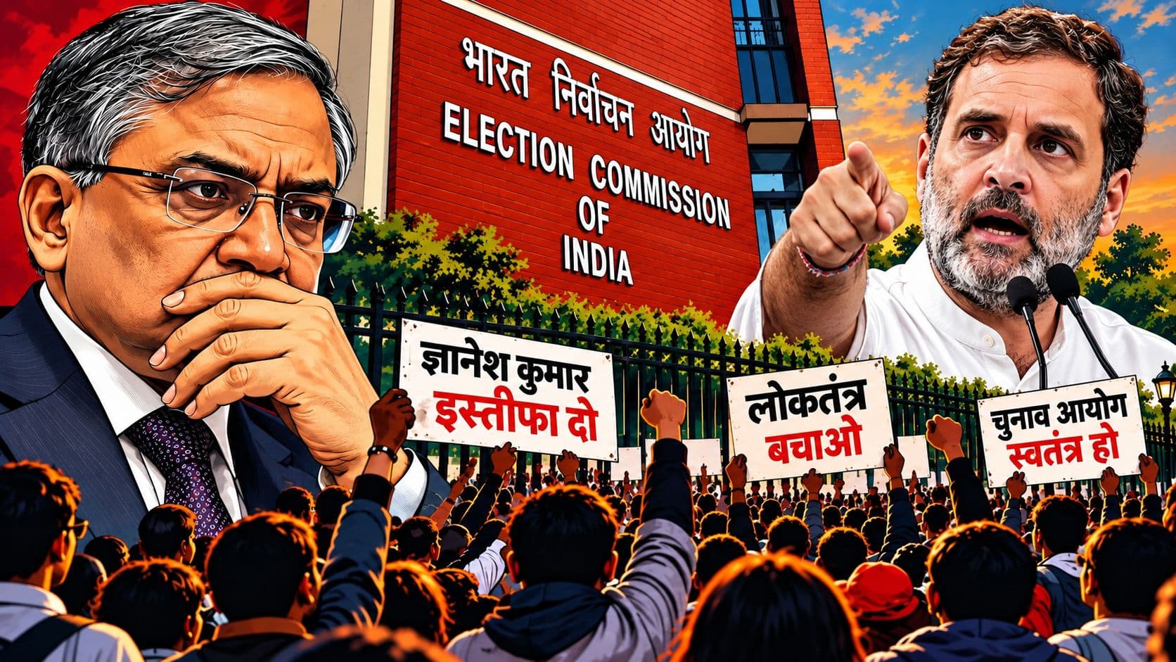 ज्ञानेश के खिलाफ कल जन महाभियोग, लाठियों से डरे बिना 1 नवंबर को रामलीला मैदान आइयेः राहुल ज्ञानेश के खिलाफ कल जन महाभियोग, लाठियों से डरे बिना 1 नवंबर को रामलीला मैदान आइयेः राहुल